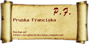 Pruska Franciska névjegykártya